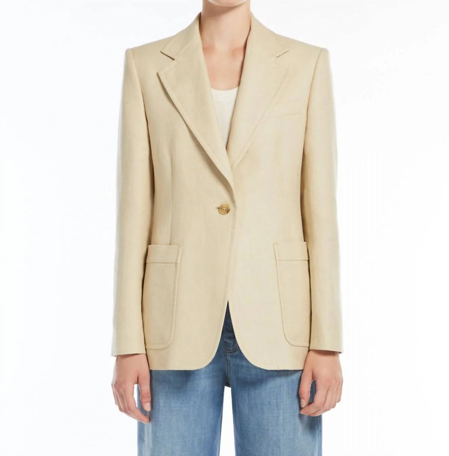 Galli Herringbone Blazer In Sand