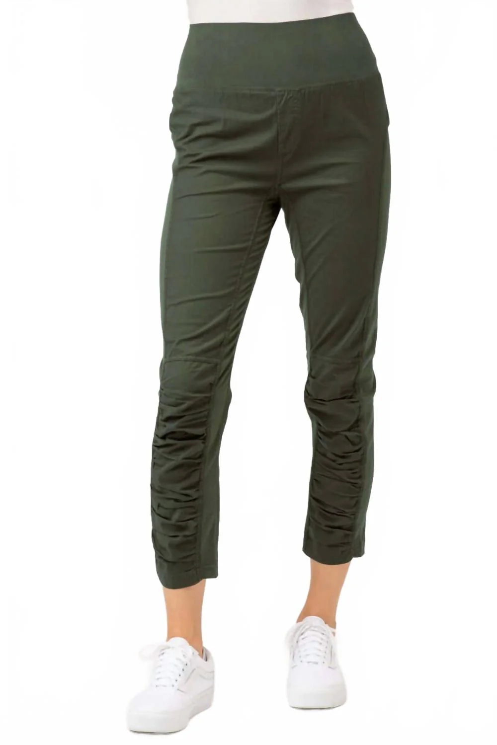 High Waist Jetter Crop Pants In Olive