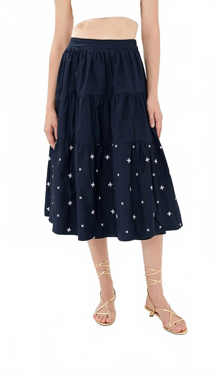 Irene Midi Skirt In Navy