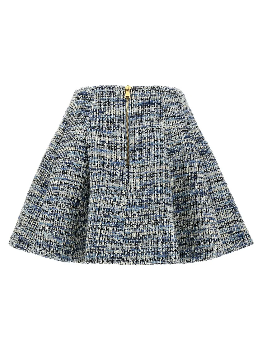 High-Waisted Pleated Mini Skirt
