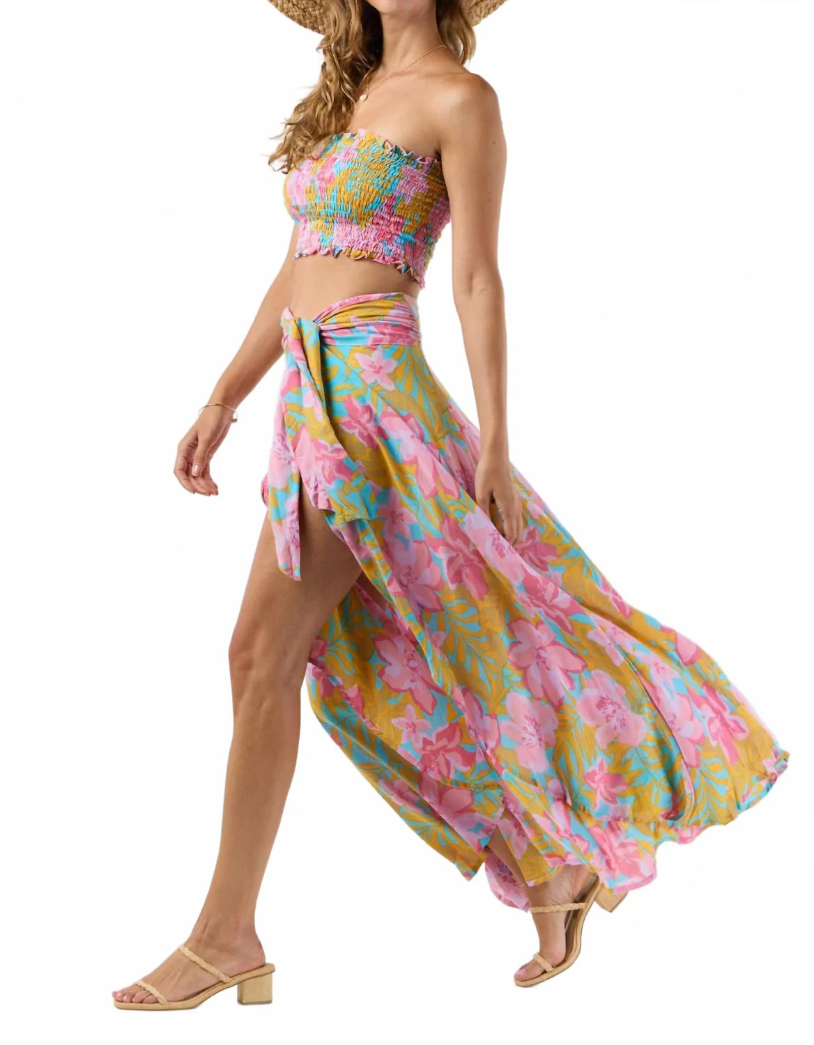 Azure Wrap Skirt In Honduras Turquoise