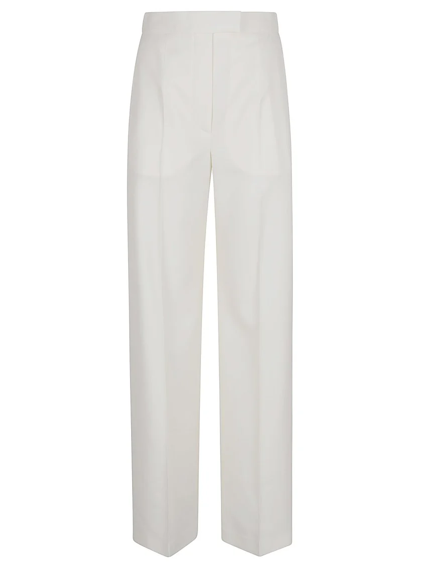 Wide-Leg Tailored Trousers In Wool Gabardine