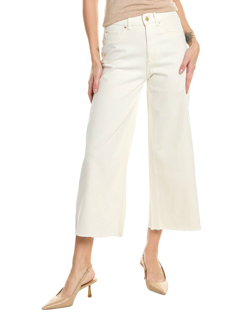 DL1961 Hepburn Petite High-Rise Eggshell Wide Leg Jean