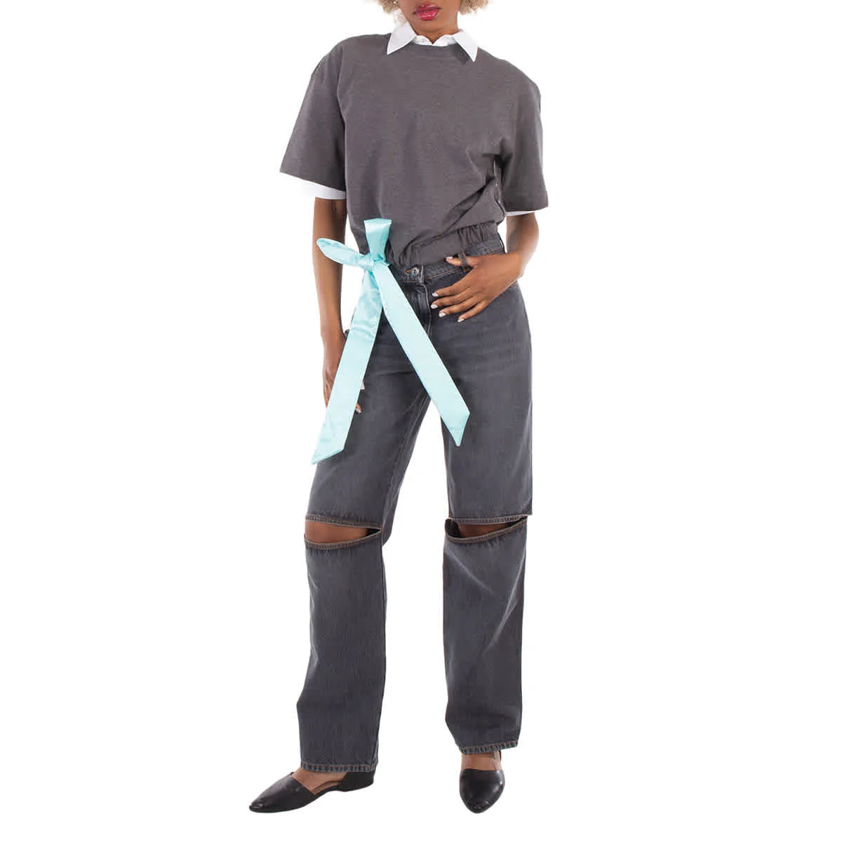 JW Anderson Cut Out Knee Bootcut Jeans