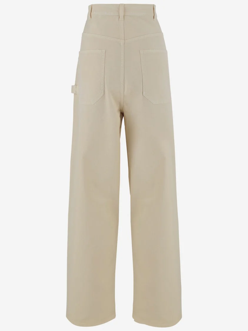 Wide-Leg Cotton Pants