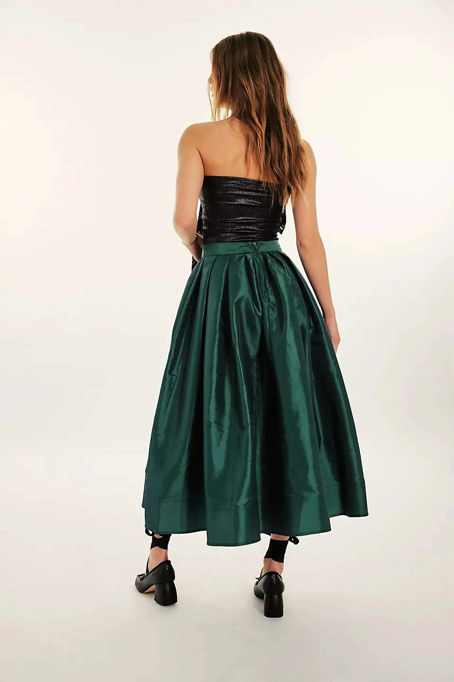 Emilia Full Skirt In Uncut Emerald