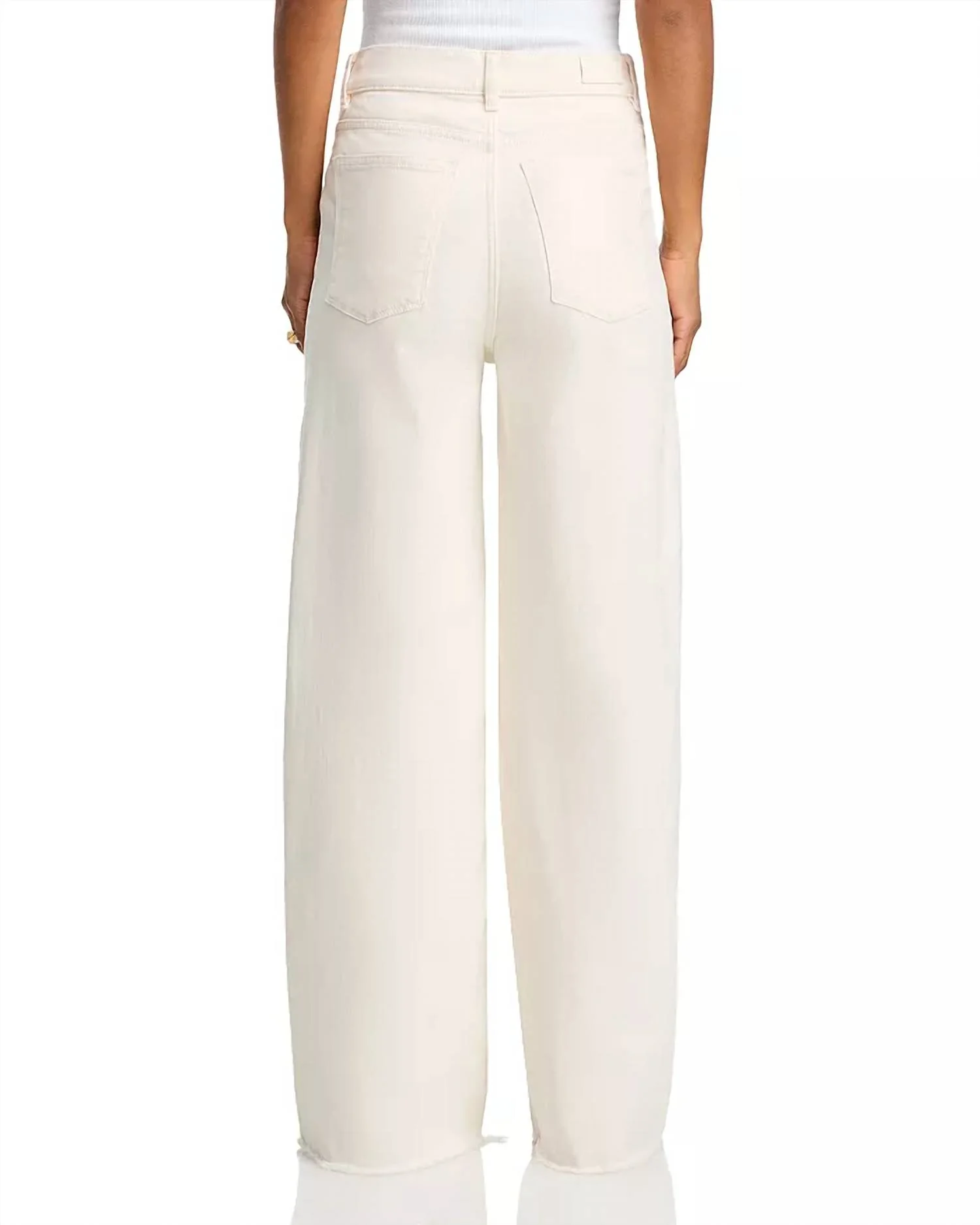 Hepburn Wide Leg High Rise Vintage Jeans In Eggshell