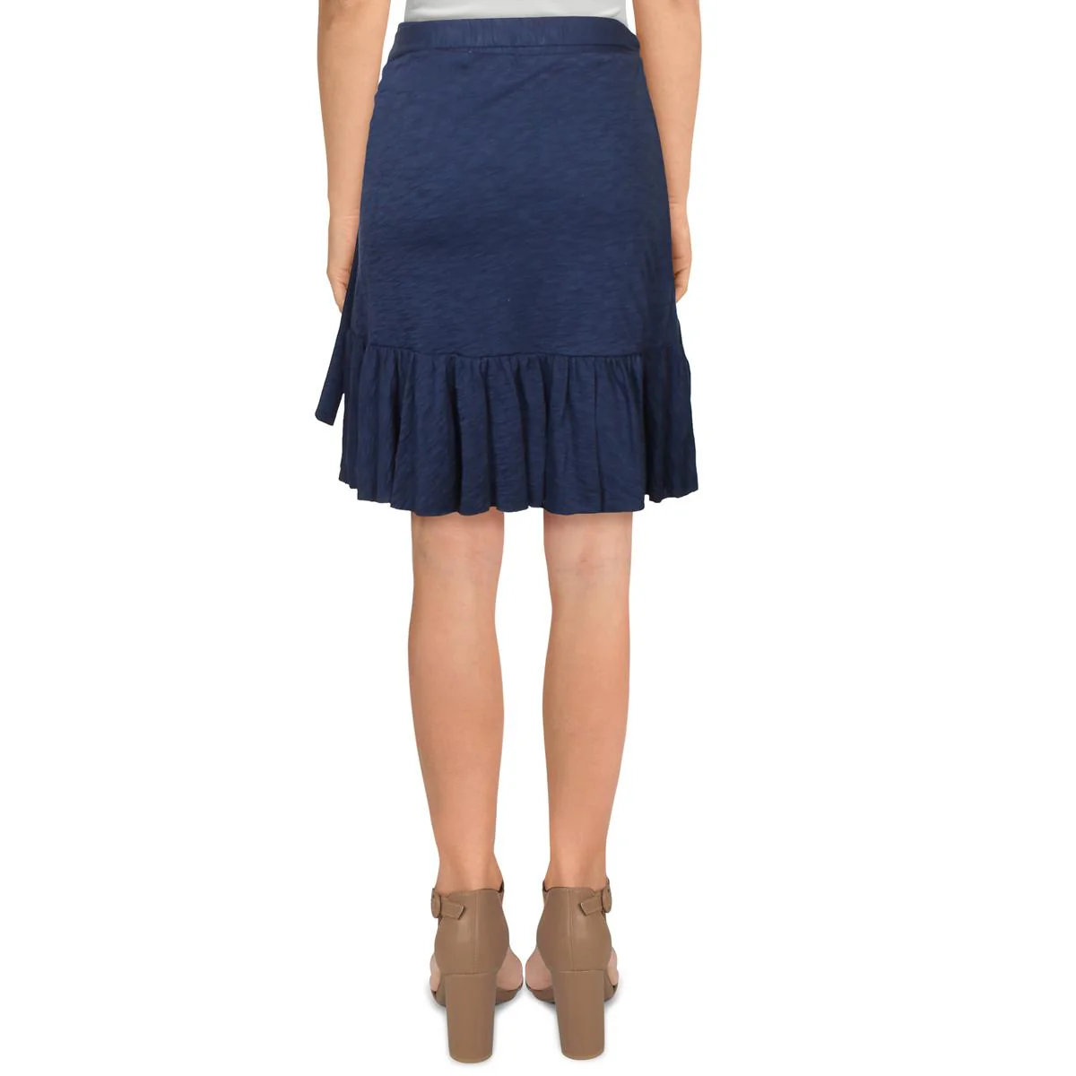 Womens Side Tie Slub Wrap Skirt