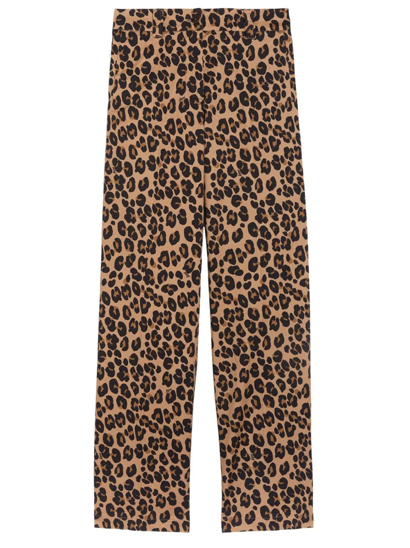 Leopard Print Stretch Cotton Pants