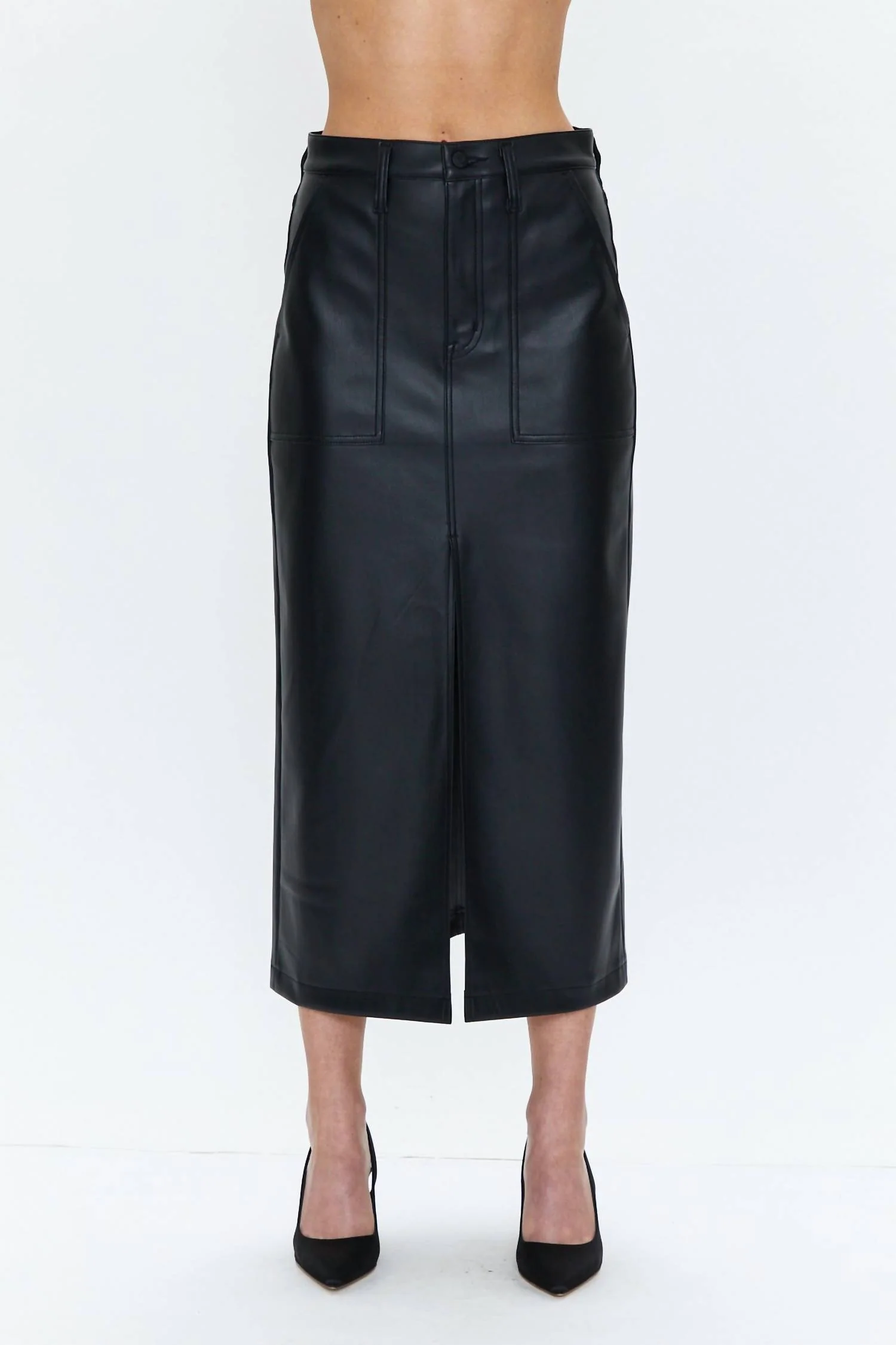 Alice Utility Midi Skirt In Slate Black