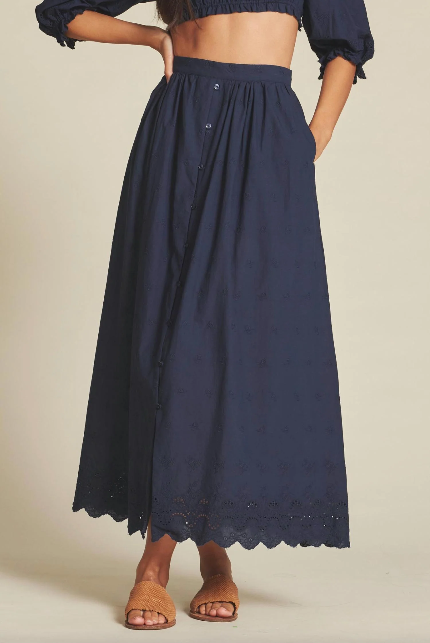 Lisette Skirt In Midnight Broderie