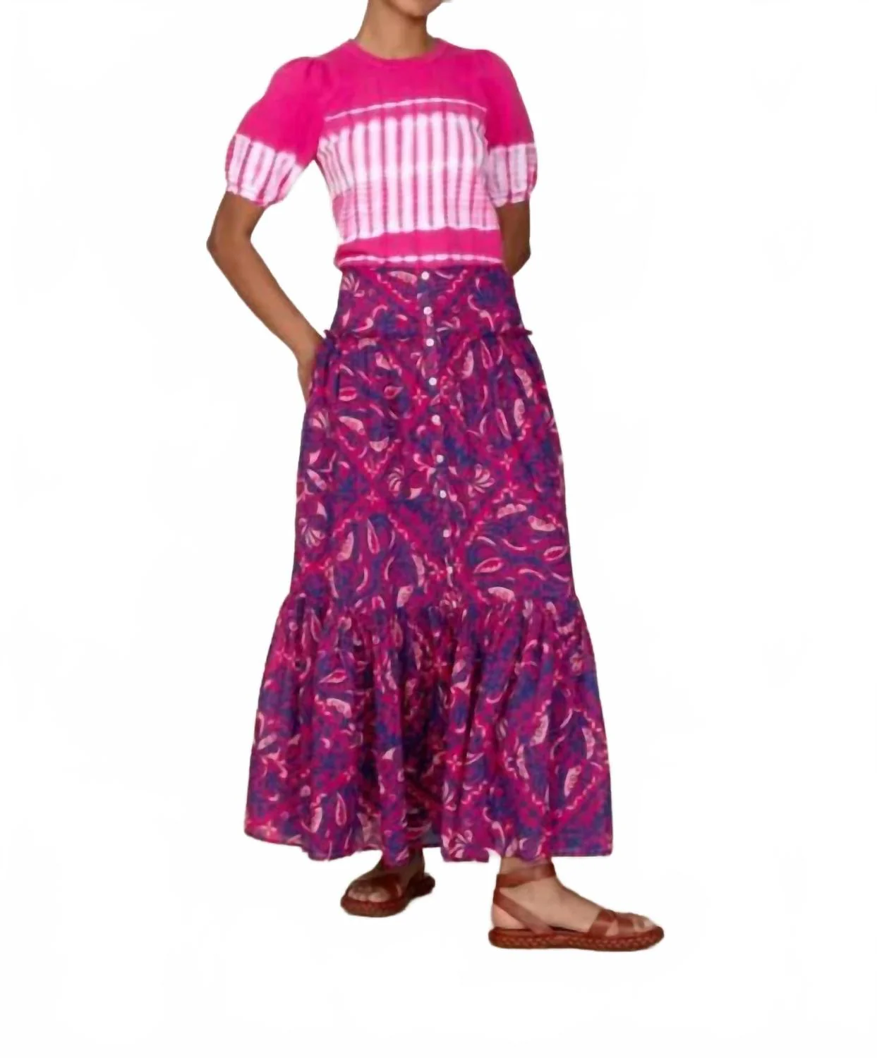 Marta Bandana Skirt In Fuchsia