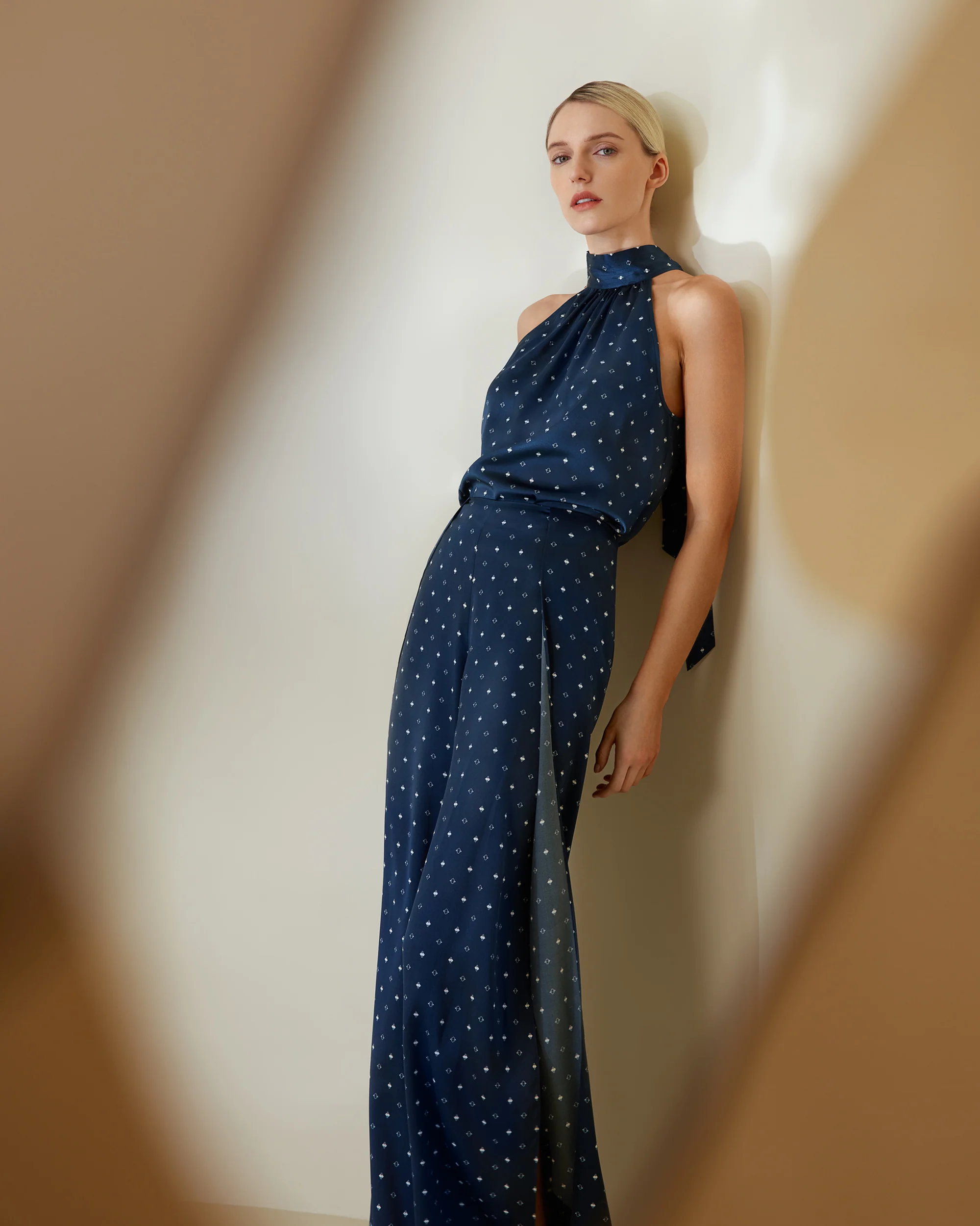 Wide-legged Silk Ginkgo Pants for Women