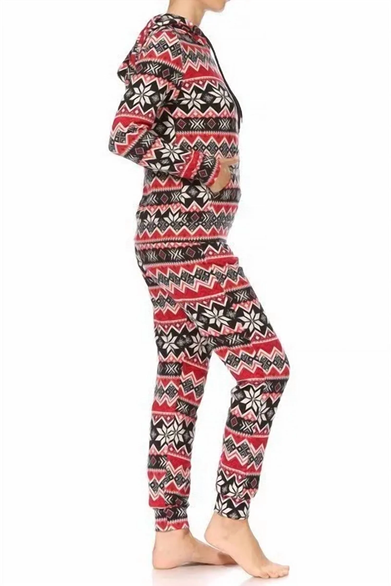 Holiday Hooded Lounge Set Pajamas In Multi