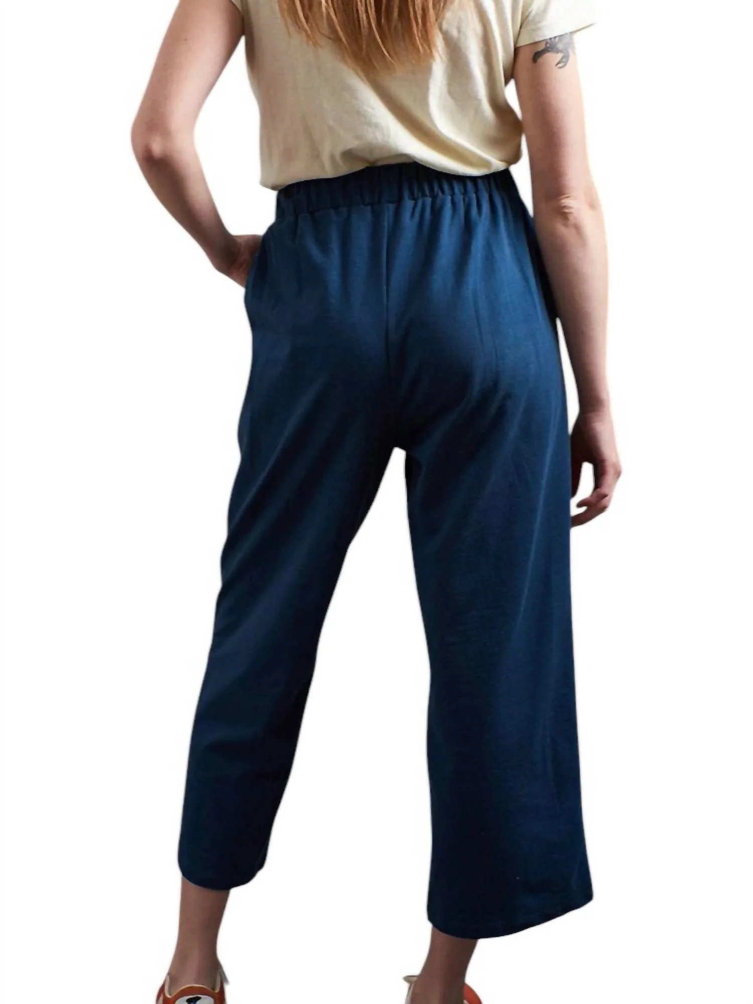 Fae Loop Knit Pants In Blue