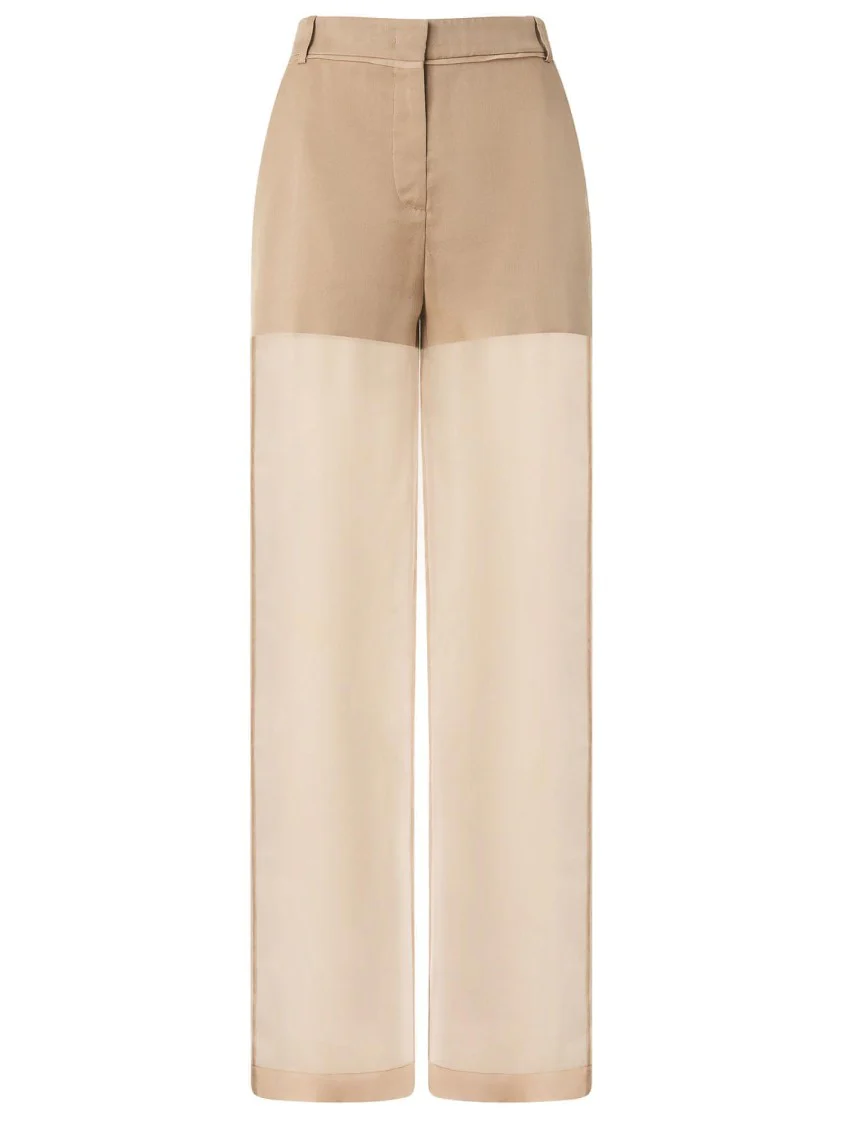 Transparency Pants In Linen And Organza