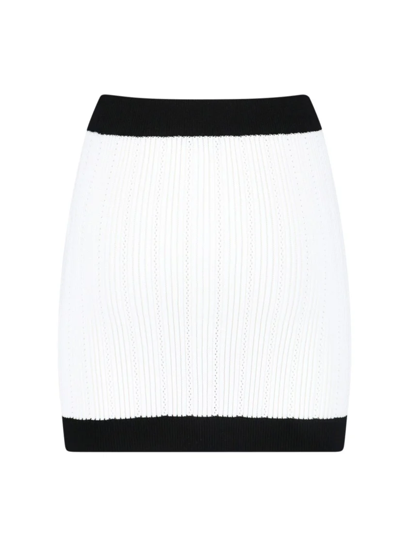 Viscose Blend Mini Skirt White