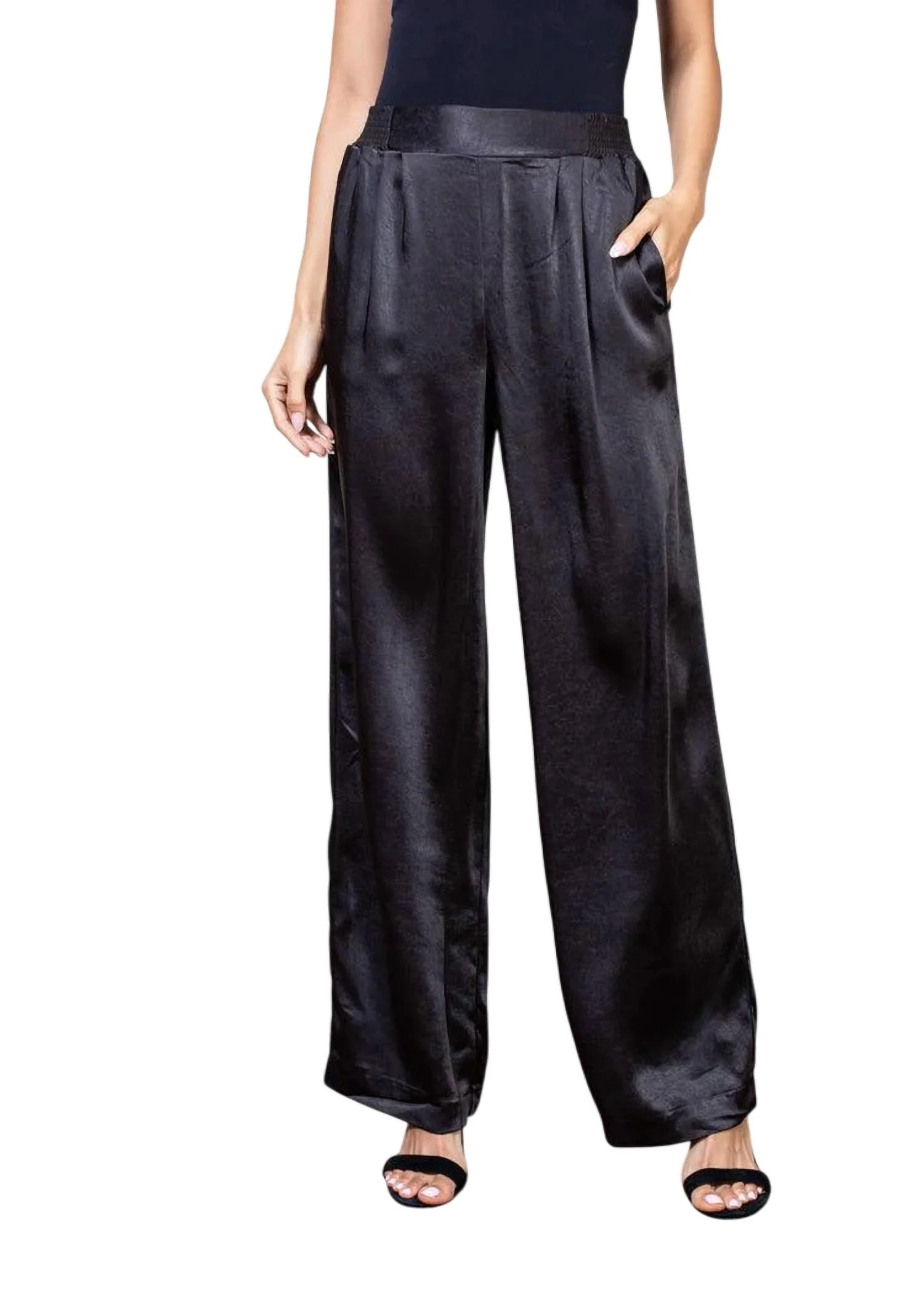 Margot Satin Trouser In Night