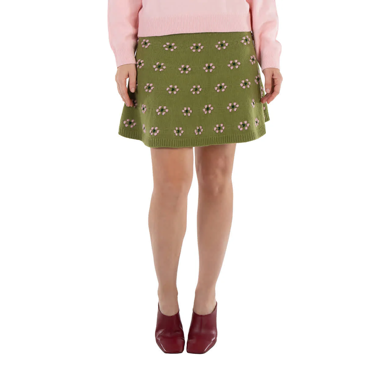 Kenzo Wool Floral Motif Mini Skirt