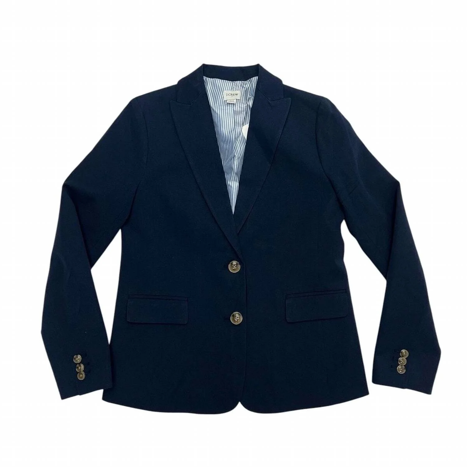 Cotton-Blend Two-Button Blazer In Navy