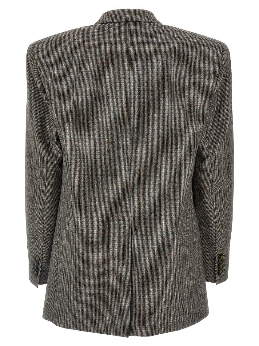Single-Breasted Micro Houndstooth Blazer