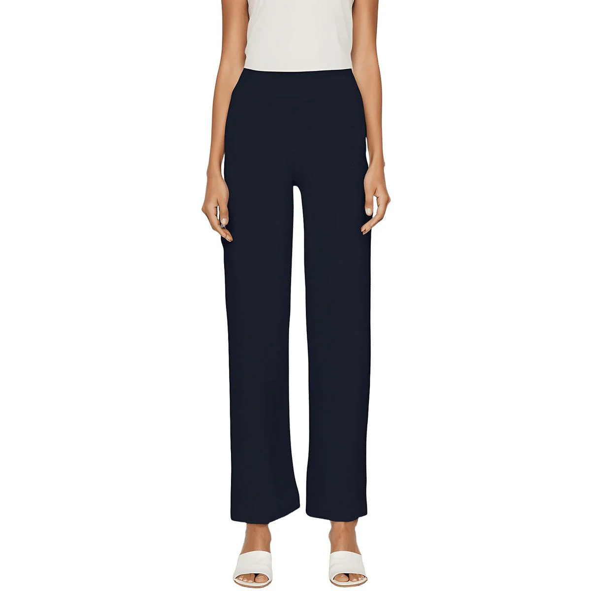 Womens Solid Polyester Dress Pants