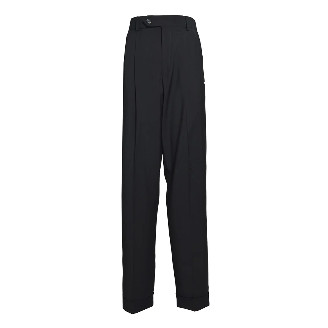 Straight-Leg High-Waisted Wool Trousers