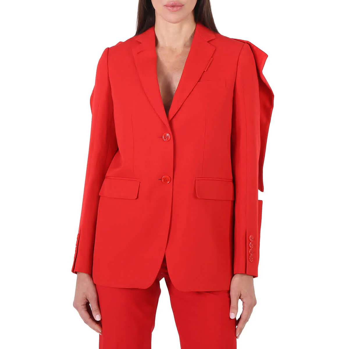 Burberry Grain De Poudre Wool Panel Detail Tailored Blazer