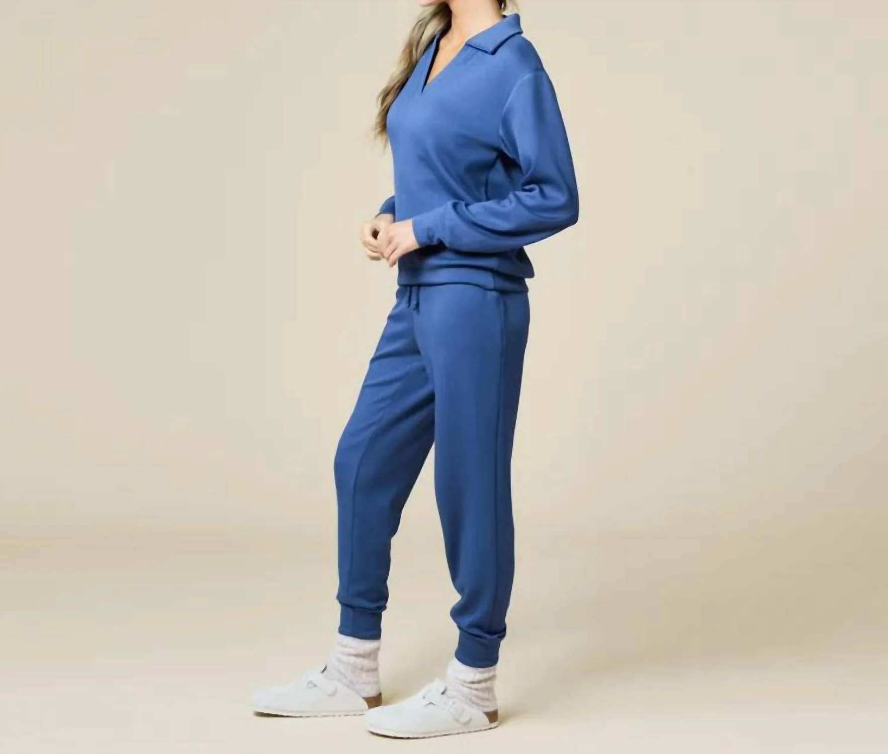 Dreamtech Johnny Collar Lounge Set In Indigo