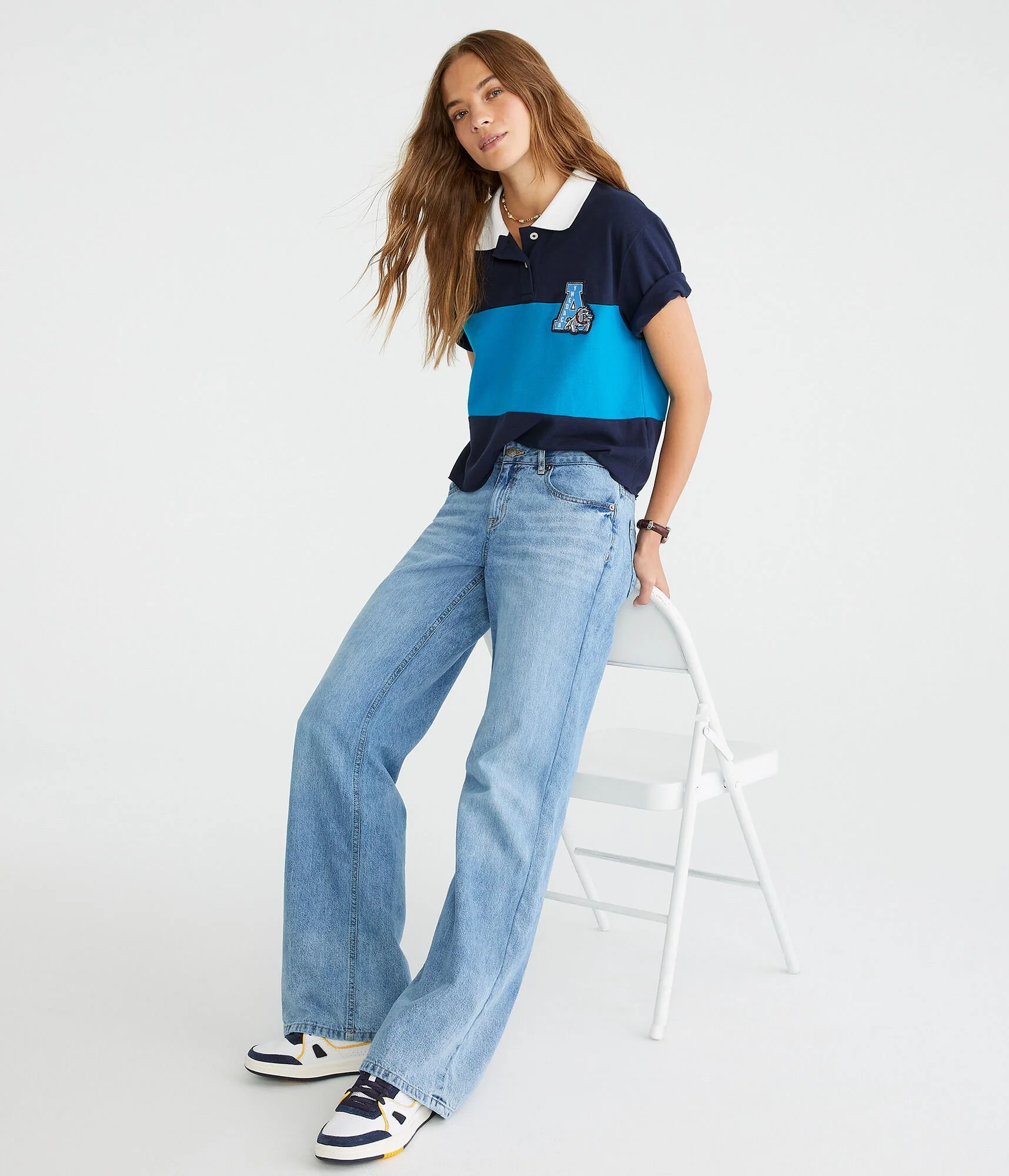 Aeropostale Low-Rise Baggy Wide Leg Jean
