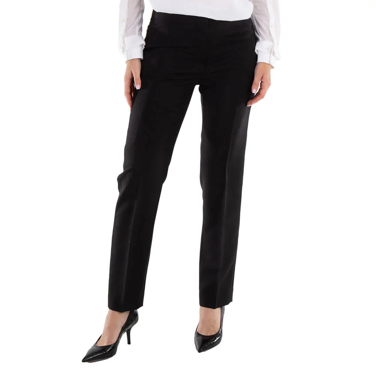 Burberry Aimie Mohair Wool Tailored Trousers In Black