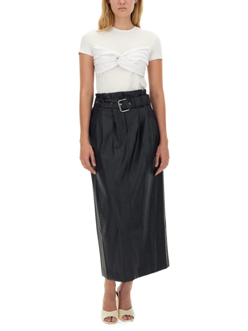 High-Waisted Braided Skirt With Structured Silhouette