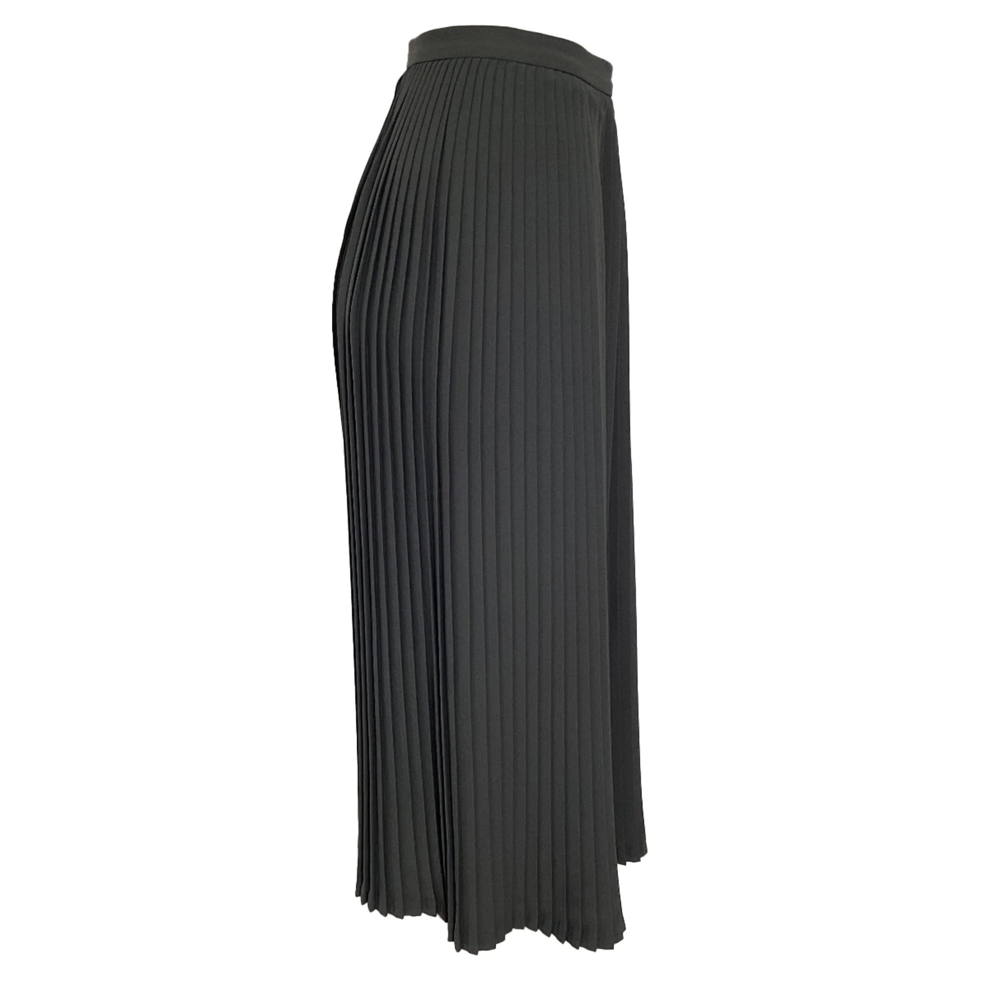 Dries Van Noten Pleated MIdi Skirt in Grey Polyester