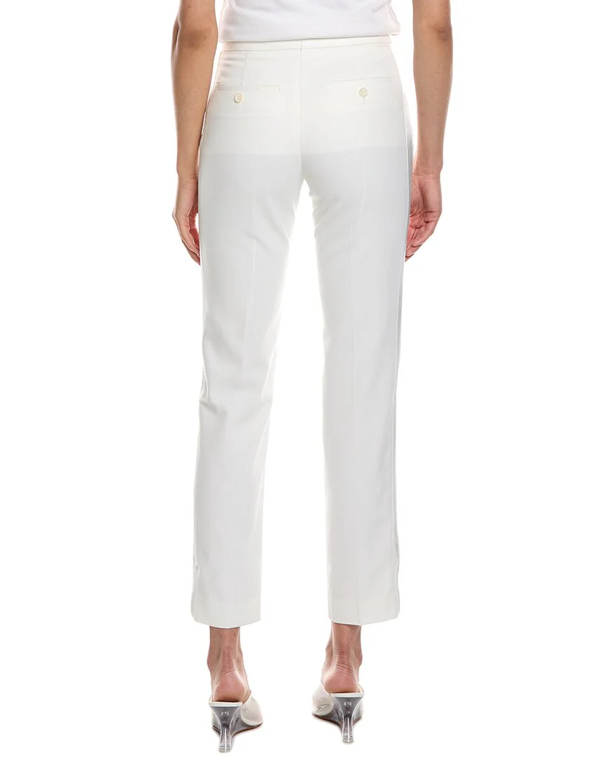 Burberry Silk-Trim Wool Tailored Trouser