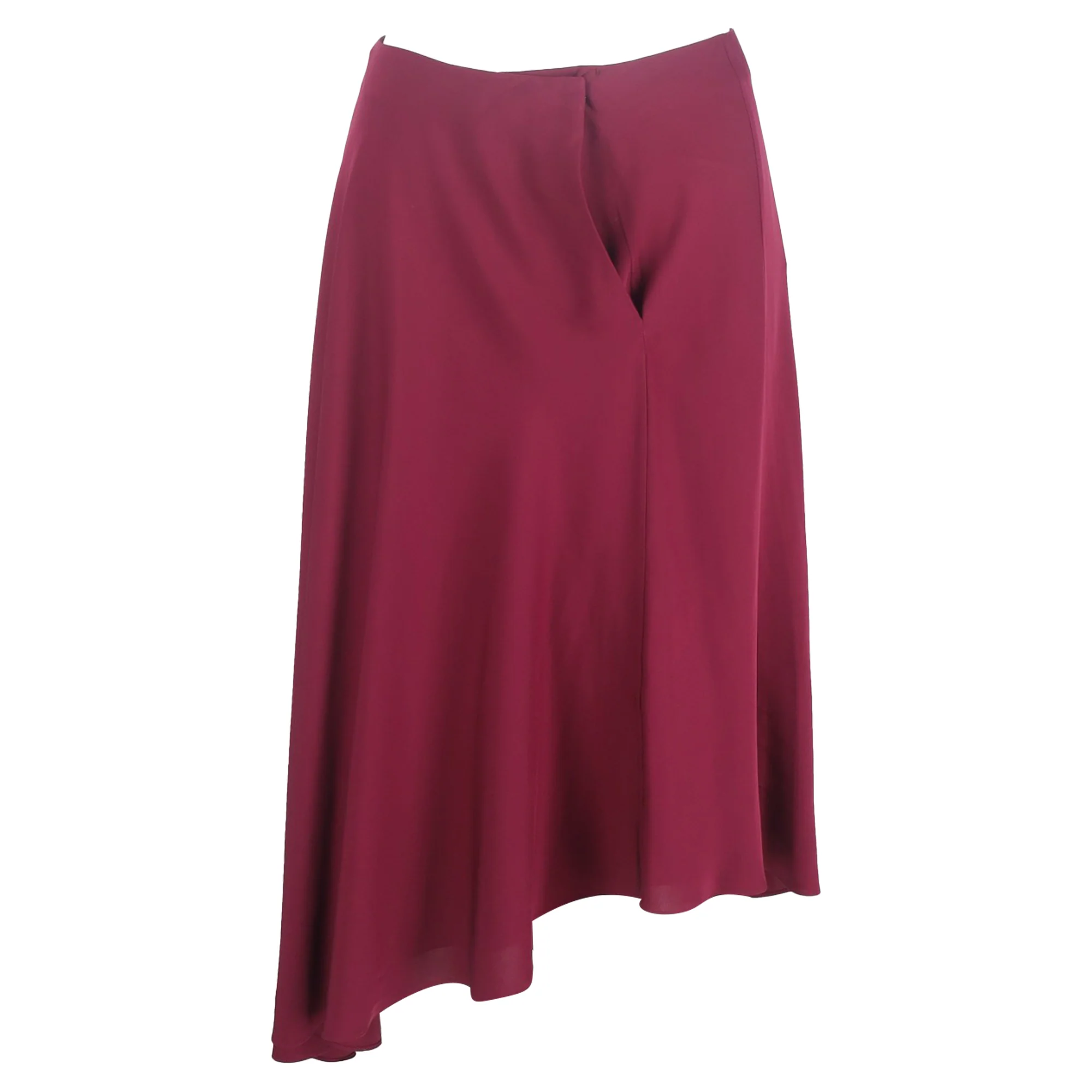 Theory Asymmetric-Hem Skirt in Burgundy Triacetate