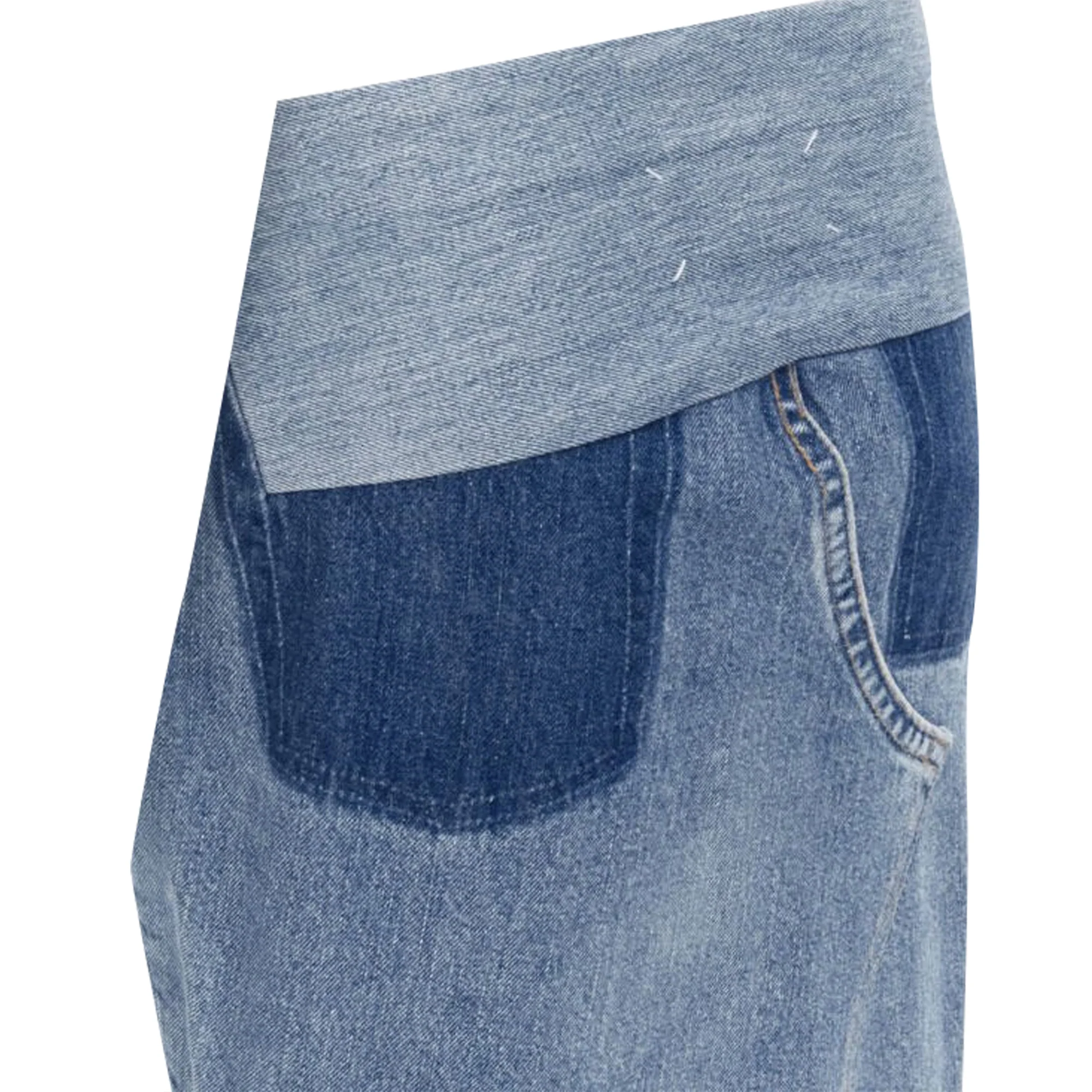 Maison Martin Margiela deconstructed patchwork denim skirt