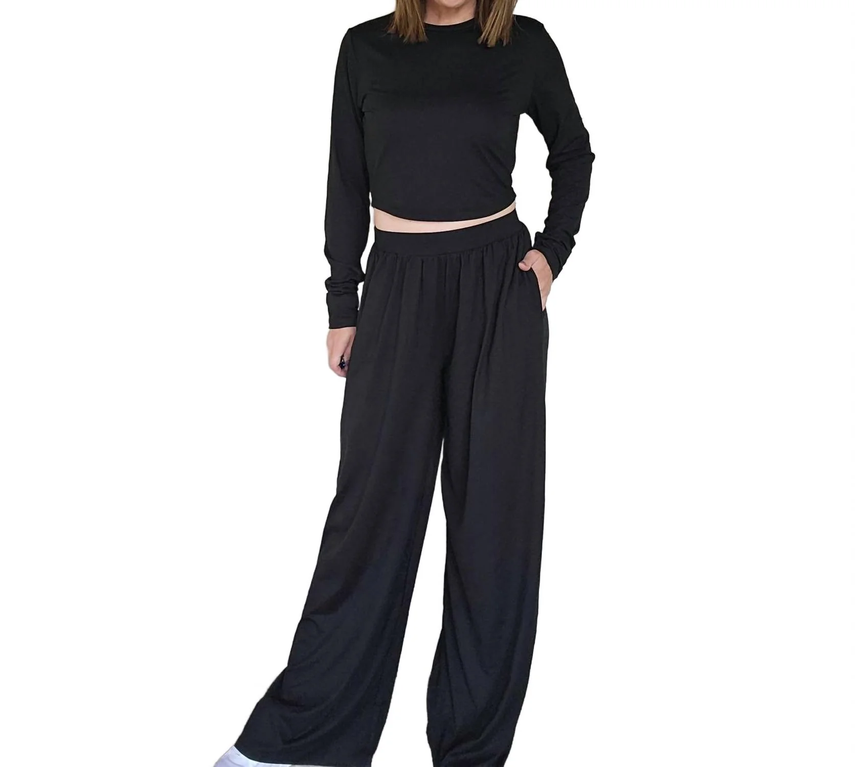 2 Piece Loungewear Set In Black