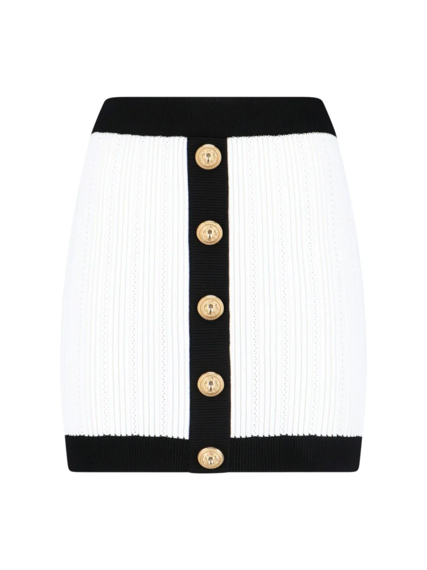 Viscose Blend Mini Skirt White