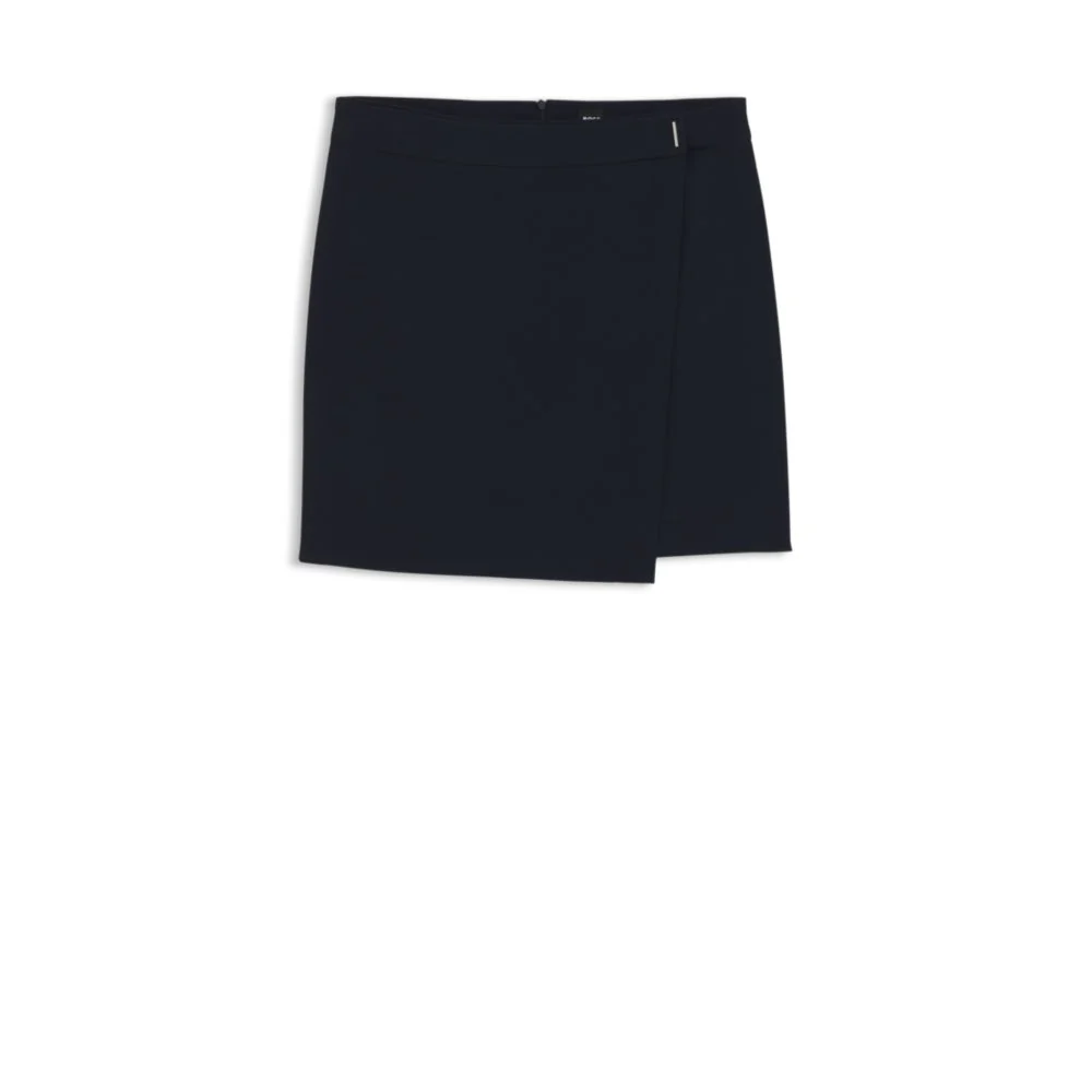 Crepe mini skirt with wrap front