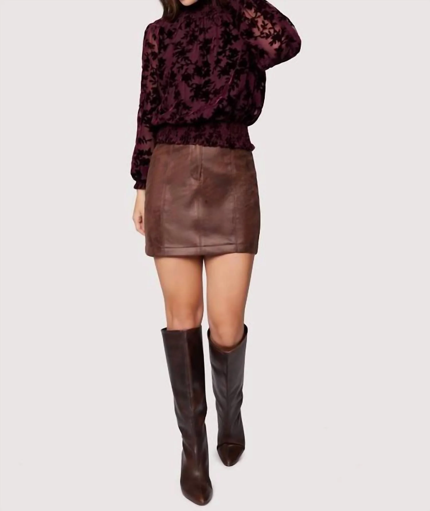 Desiree Mini Skirt In Brown