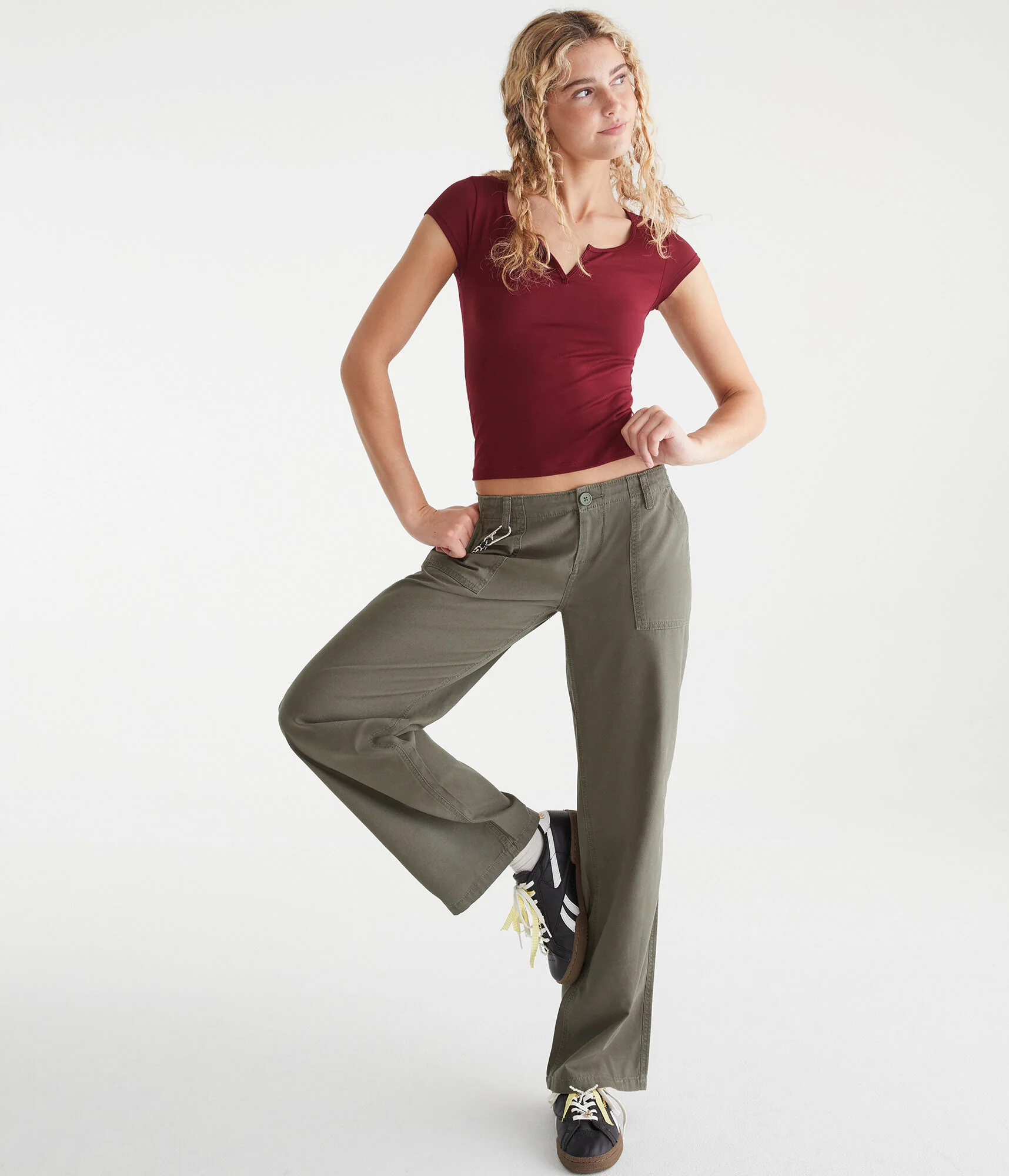 Aeropostale Low-Rise Straight Leg Pants