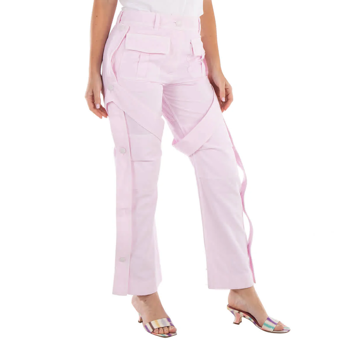 Burberry Ladies Pale Candy Pink Amelia Straight-Leg Trousers