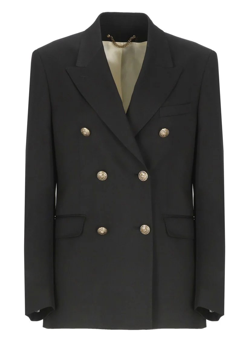 Black Doublebreasted Blazer