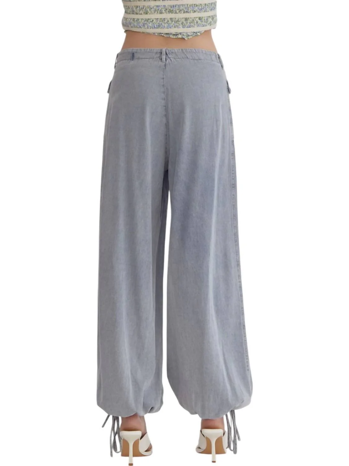 Balloon Style Pants In Light Blue