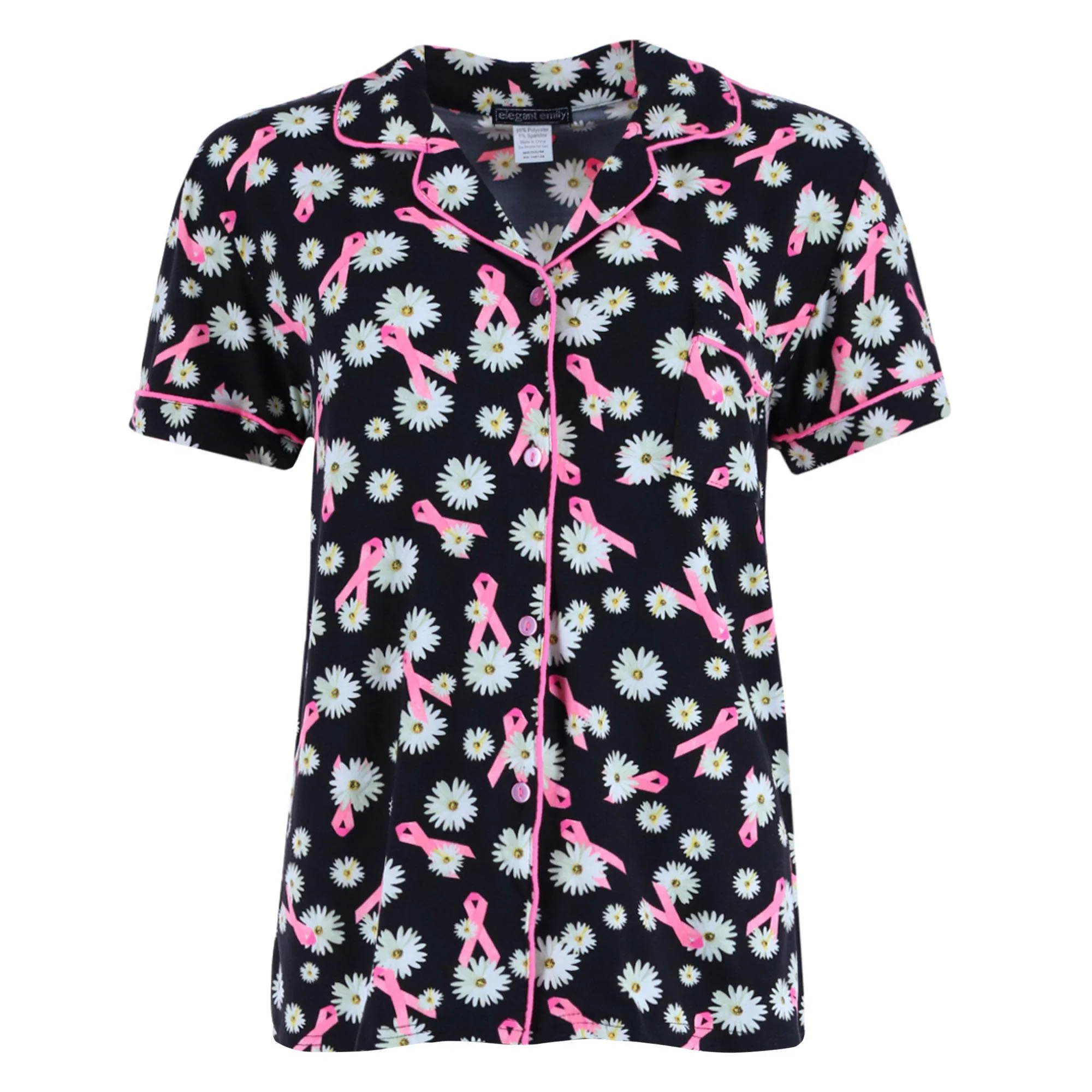 Women's Daisy Pink Ribbon Capri Set