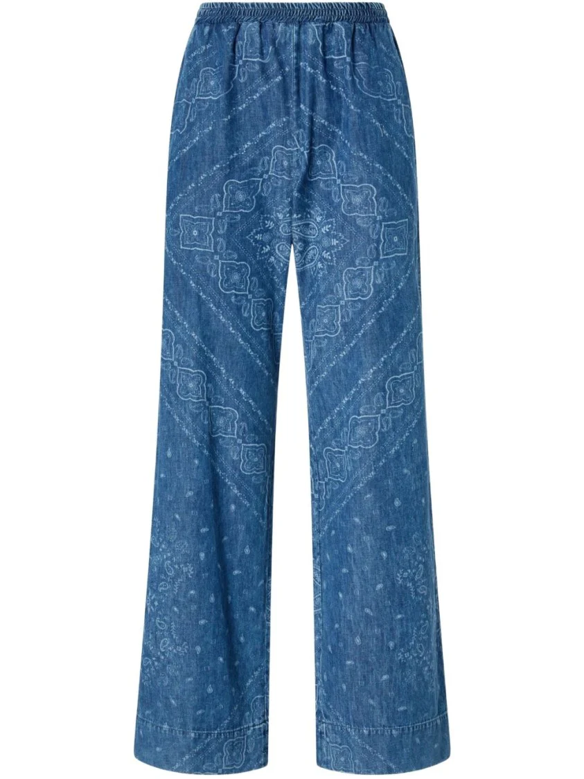 Wide Leg Indigo Trousers