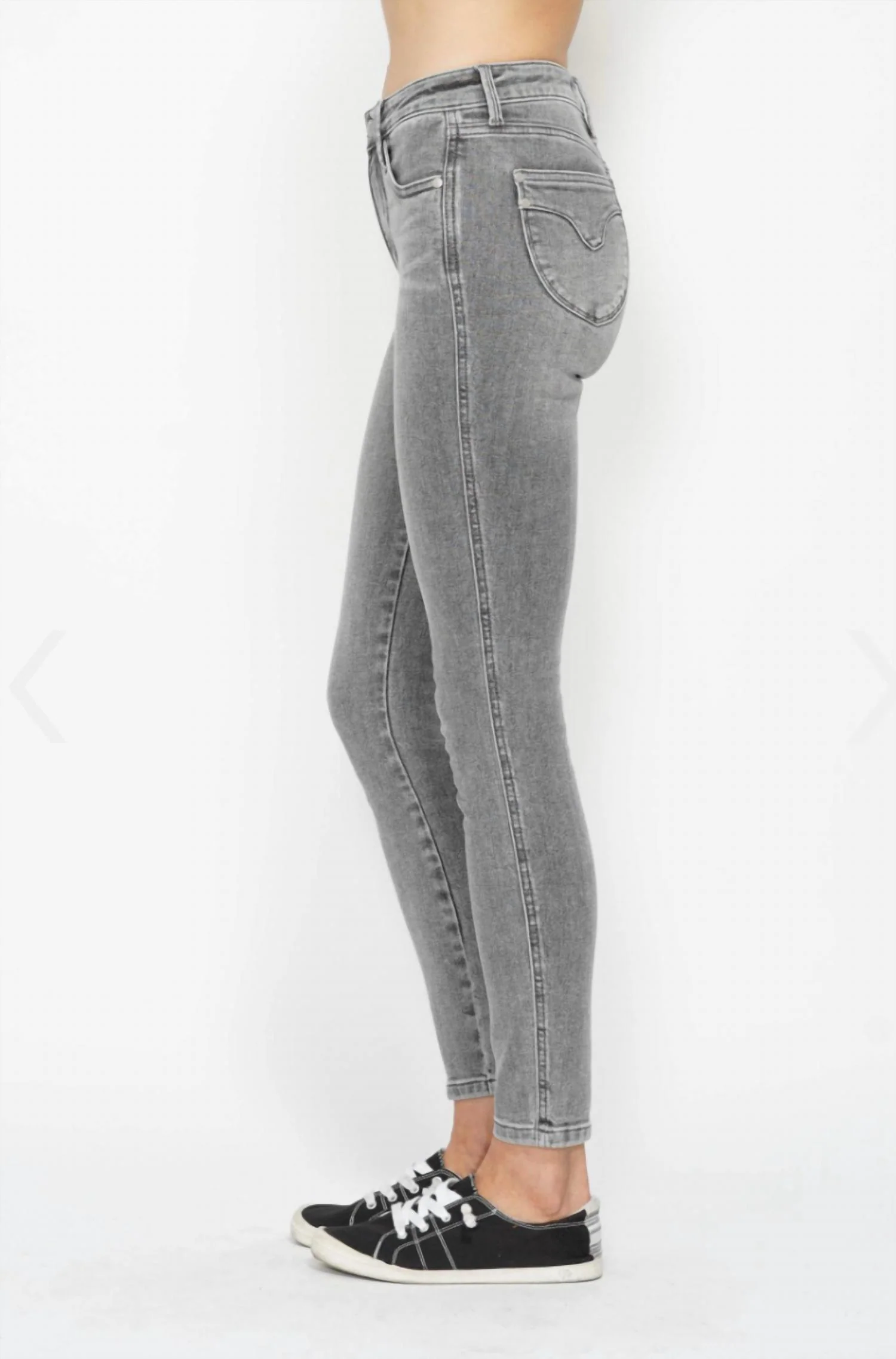 Shield Pocket Skinny Jean In Grey