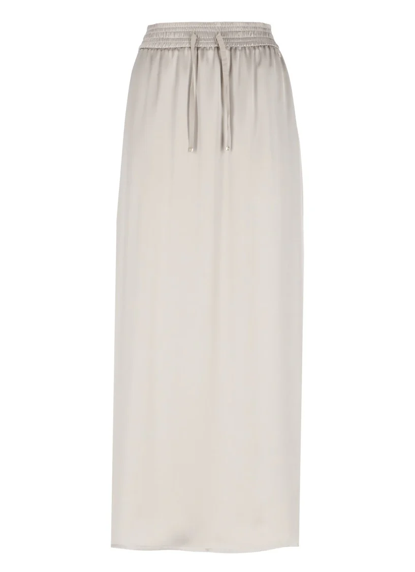 Beige Skirt With Adjustable Drawstrings