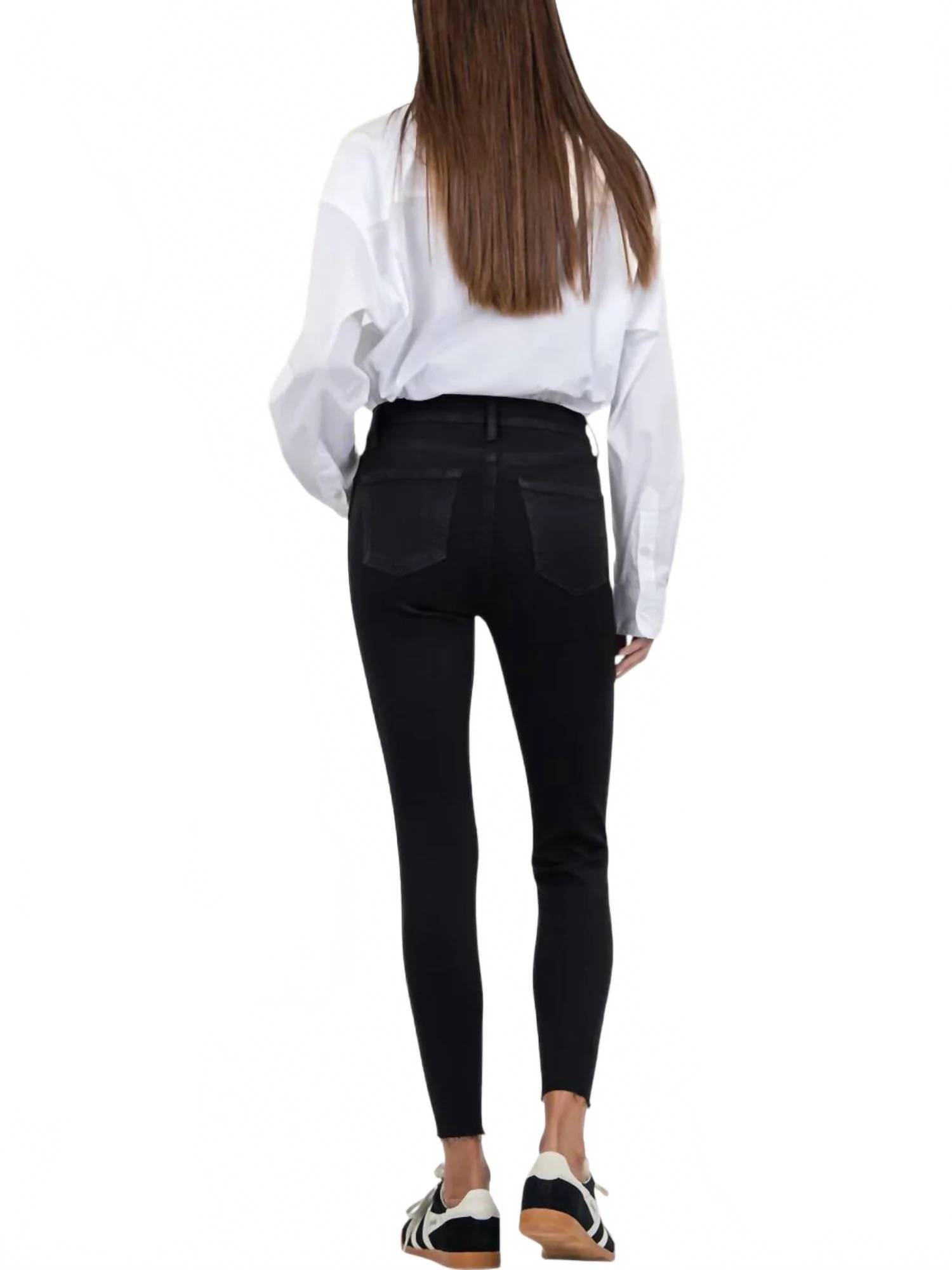 Donna High Rise Ankle Skinny Jeans In Black
