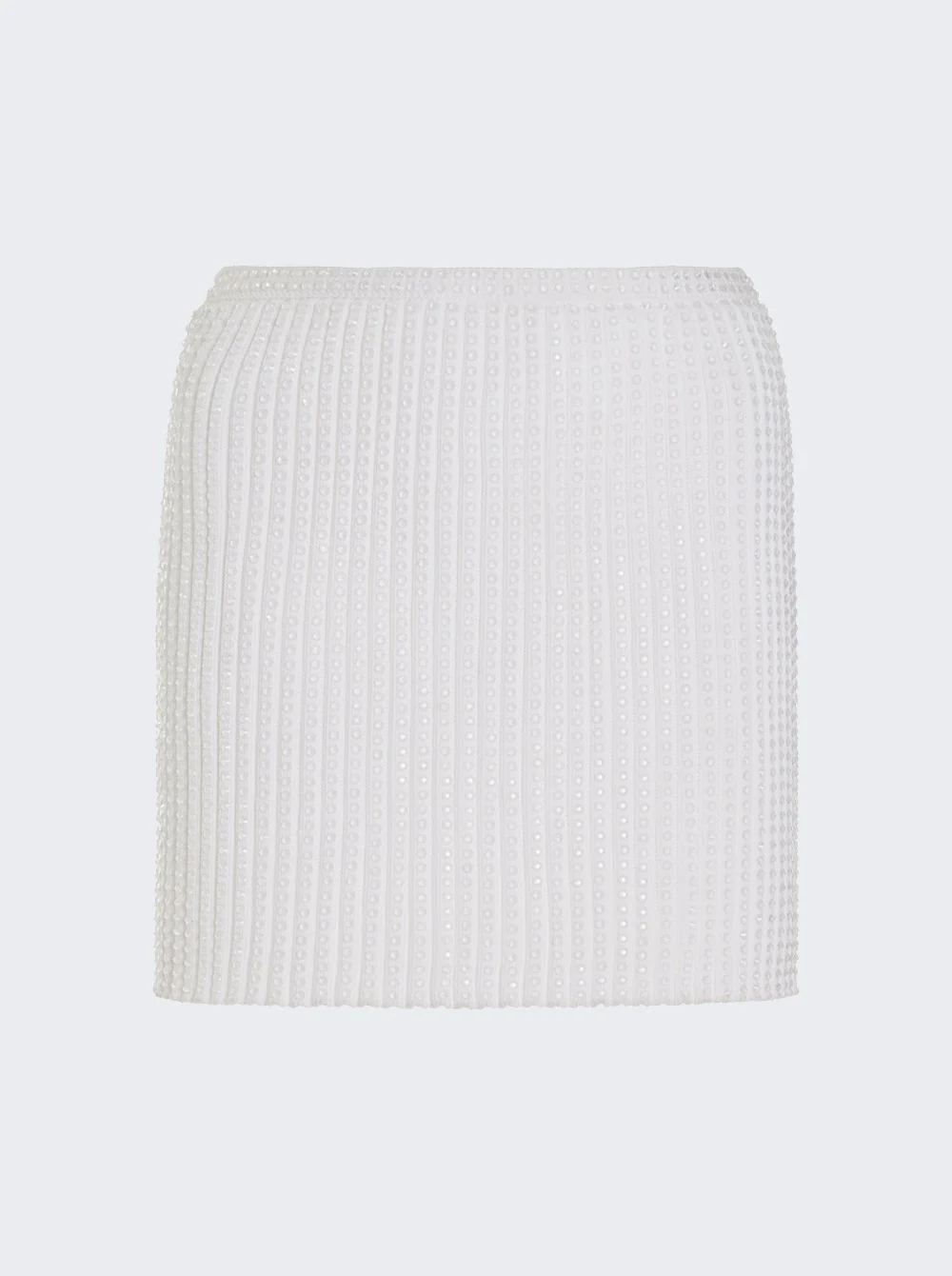 Clear Crystal Rib Mini Skirt